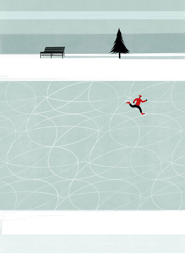 Ice Skate Wall Illustration by Alessandro Gottardo