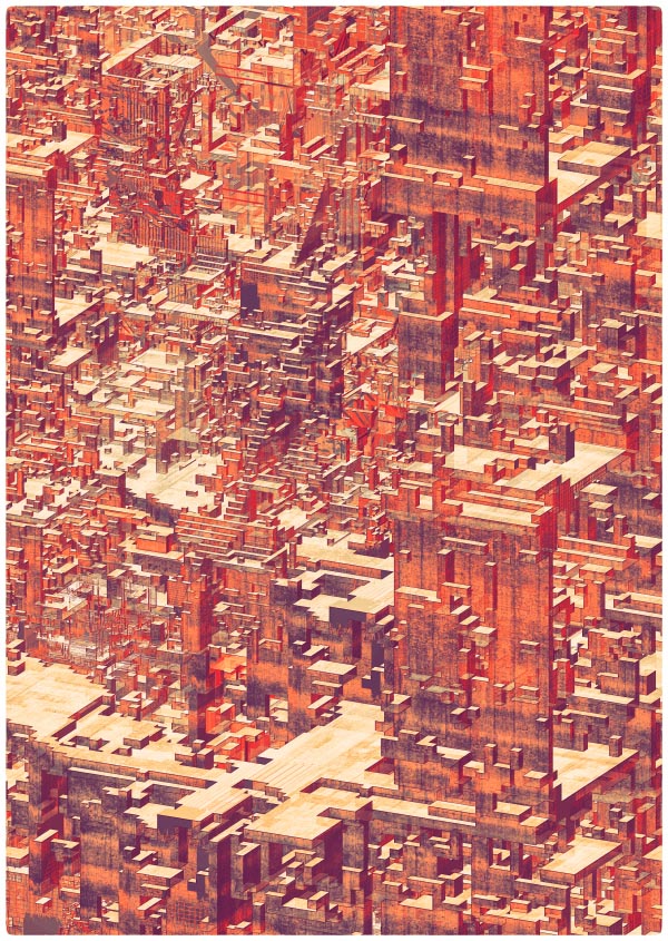 Pixel City II 02 - Experimental Digital Illustration by Atelier Olschinsky