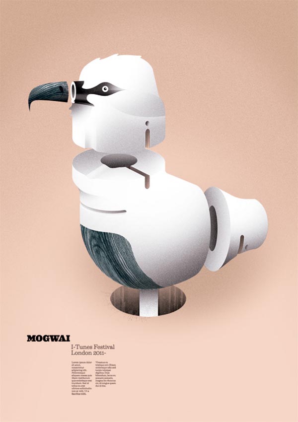 Poster Illustration for a Mogwai Concert by Borja Bonaque