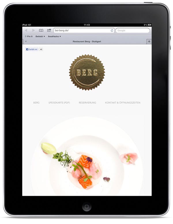 Restaurant Berg - web design by LSDK