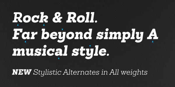 Sánchez Serif Font stylistic alternates in all weights