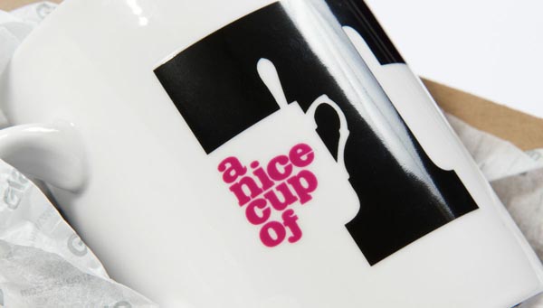 Tesco typographic mug by studio Glad