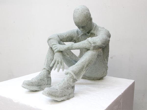 Thinking Glass Figure by Daniel Arsham - made of broken glass and resin in 2012