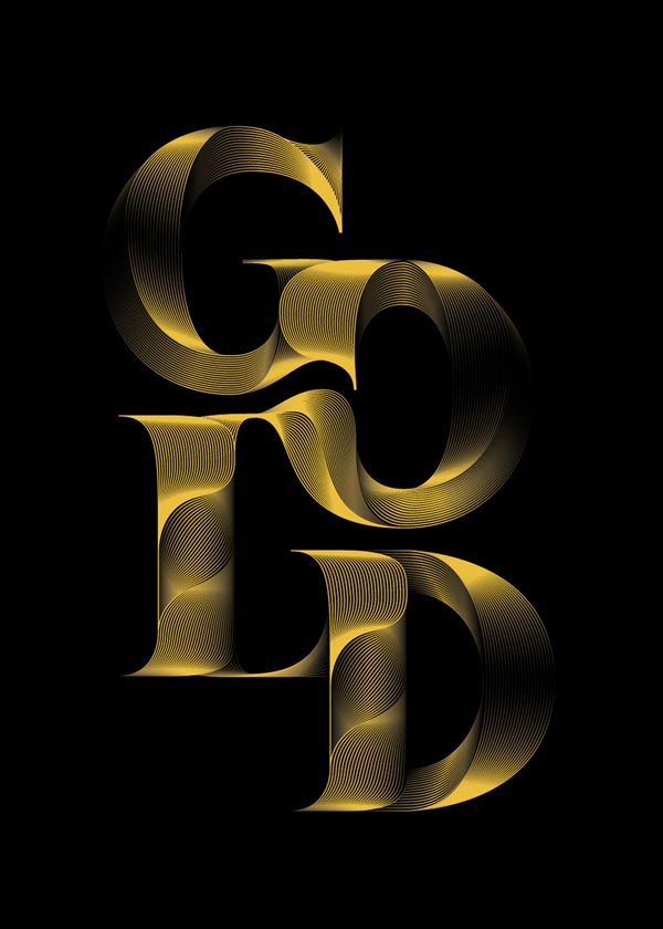 Trafiq - "Gold" Typographic Artwork by Kiss Miklos