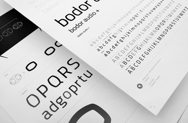 bodor audio + custom brand typeface by Hidden Characters