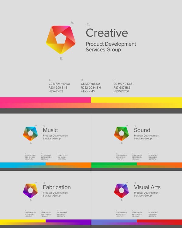 Corporate Colors and Logo Versions for Sony PlayStation's US based Creative Services Group