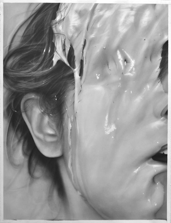 Obscured, graphite on paper drawing by Melissa Cooke