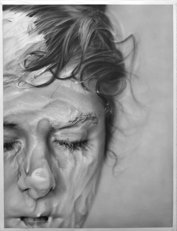 Slathered, graphite on paper drawing by Melissa Cooke