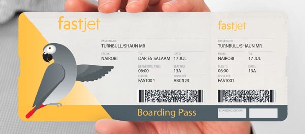 FastJet Boarding Pass - Airline Brand Identity by SomeOne