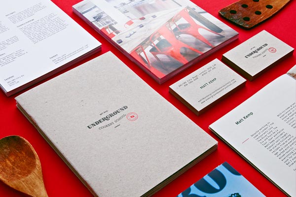 Branding and Graphic Design for Underground Cookery School by Two Times Elliott