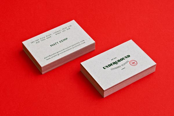 Business Cards for Underground Cookery School by Two Times Elliott