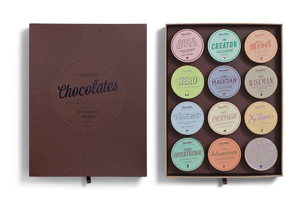 Chocolates With Attitude - open box - Package Design by Bessermachen Design Studio