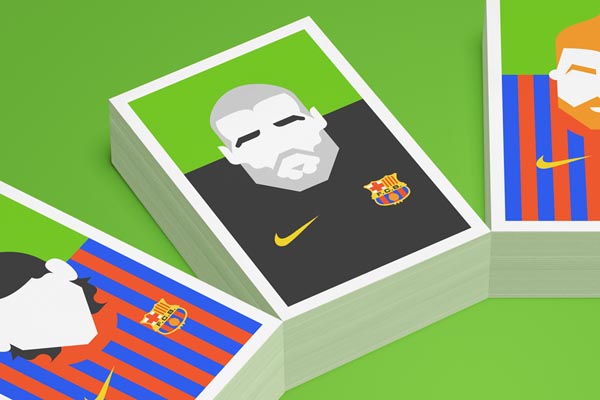 FC Barcelona Re-Vision Illustrated Postcards by Forma & Co