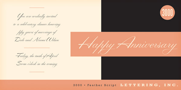 Feather Script - handwritten font from the mid 1940s