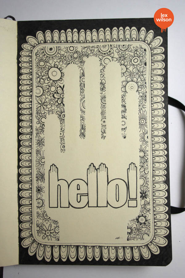 Hello - Moleskine Illustration by Lex Wilson
