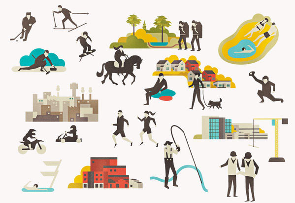 Illustrations for City of Hyvinkää by Vesa Sammalisto