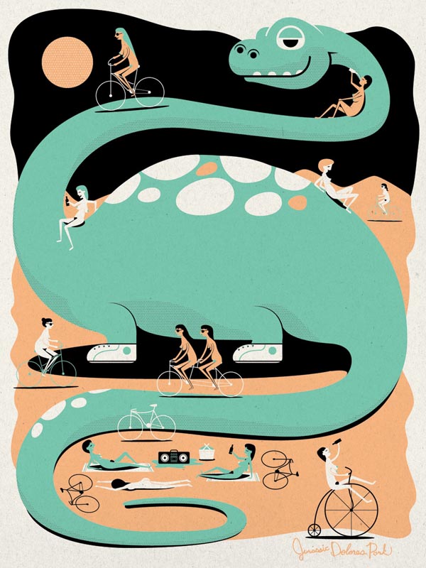 Jurassic Bike Park - for ArtCrank 2012 - Poster Illustration by I Shot Him
