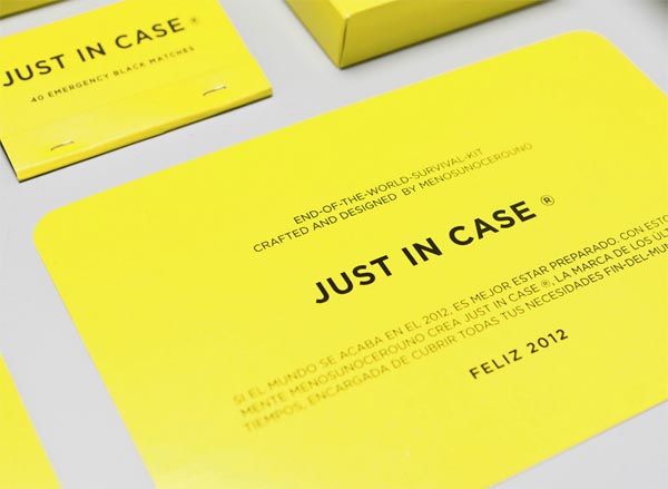 Just In Case - End of The World Survival Kit - Graphic Design by Menosunocerouno
