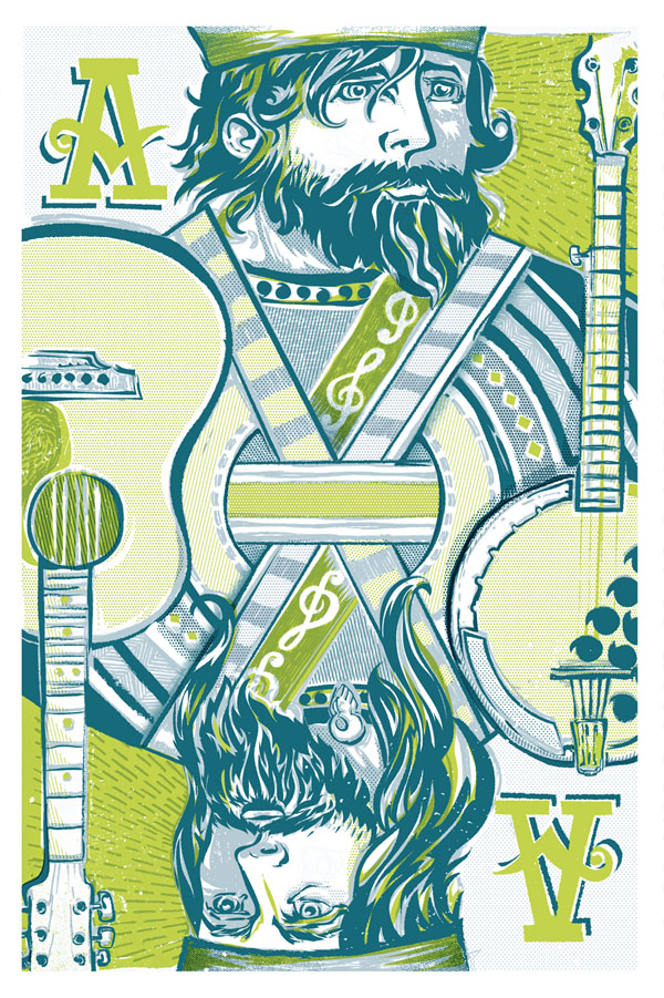 Kings of Bluegrass - Self-Initiated 3 color poster illustration by Reedicus