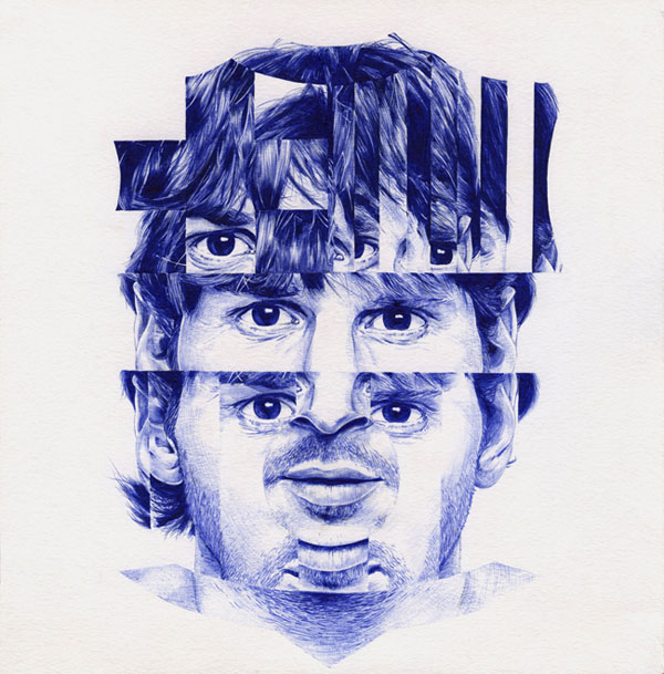 Messi – fcbarcelona Ballpoint pen illustration by Chamo San