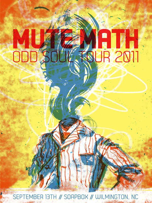 Mute Math - 3 color screen print illustration by Reedicus