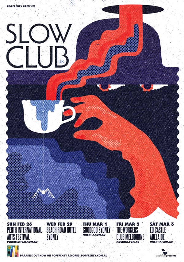 Slow Club 2012 Tour Poster Design and Illustration by WBYK