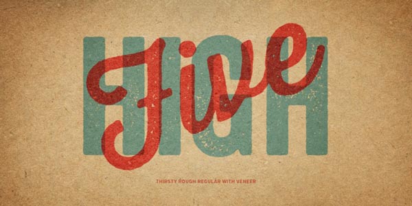 Thirsty Script Rough - Texture Vintage Font from Yellow Design Studio