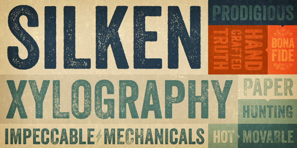 Type samles of the Veneer vintage font font.