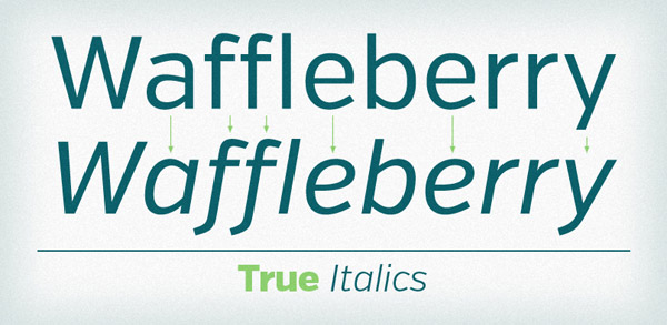 Verb Font - True and Italics