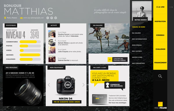 Yellow Frame - Social Photography Network - Interactive Design by Thomas Ciszewski