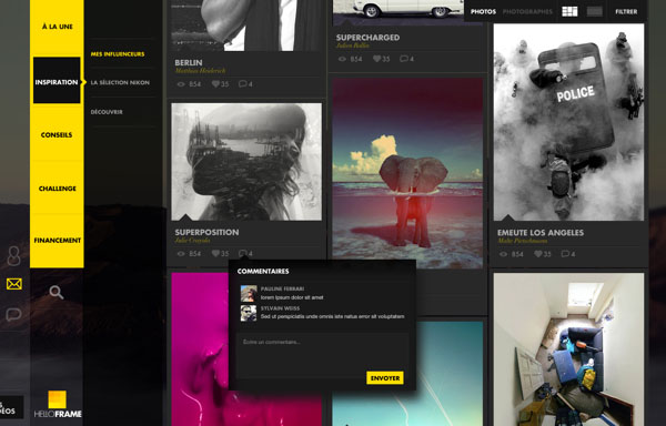 Yellow Frame - Social Photography Network - Web Design by Thomas Ciszewski
