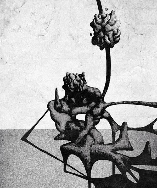 surrealist and abstract drawing by Bora Başkan