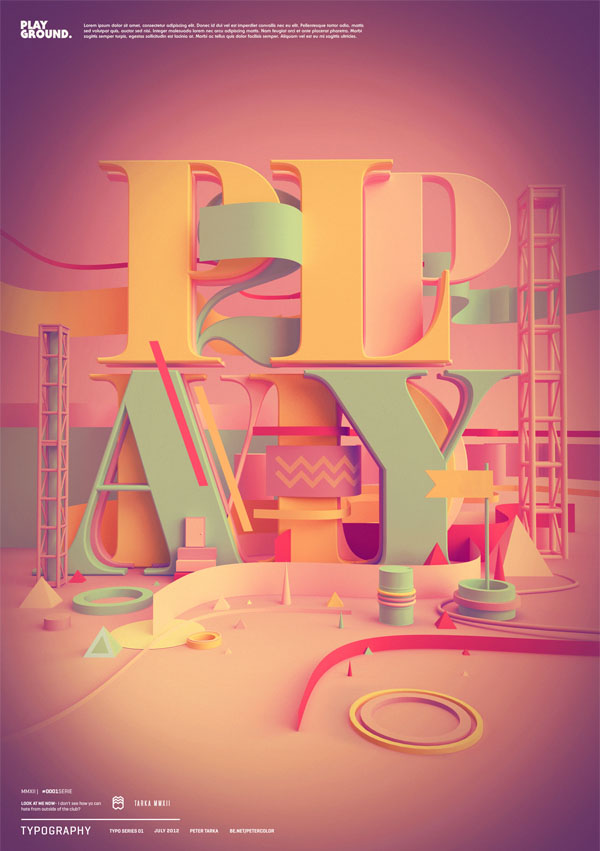 3D Typographic Digital Artworks by Peter Tarka