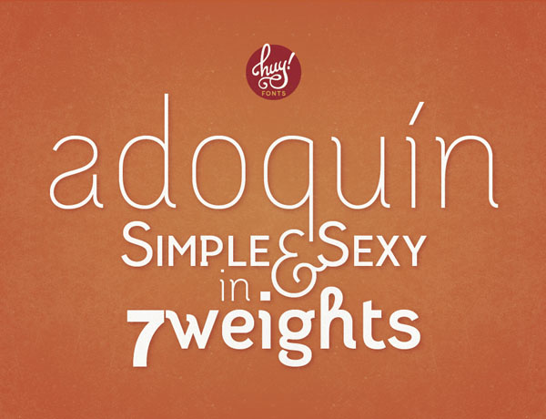 Adoquin semi serif font family with 7 weights