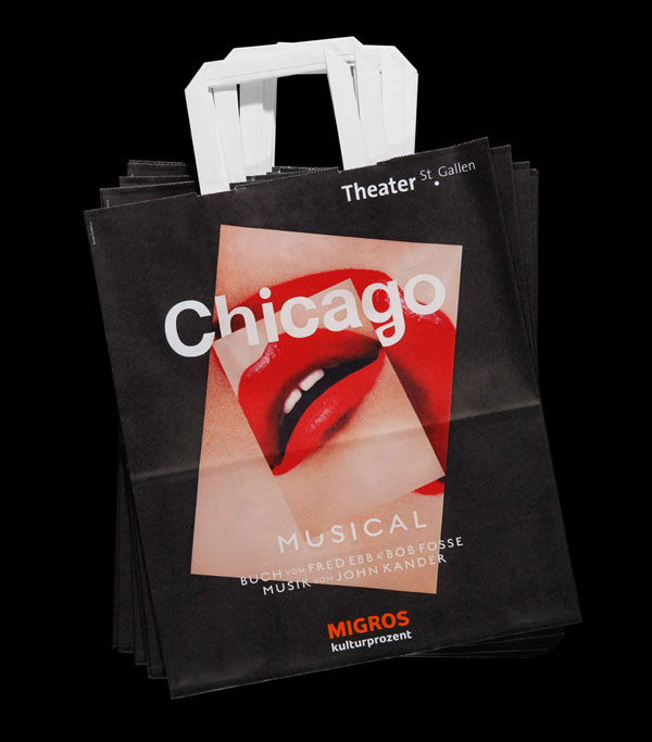 Bag Design by Bureau Collective for Chicago Musical at Theater St.Gallen
