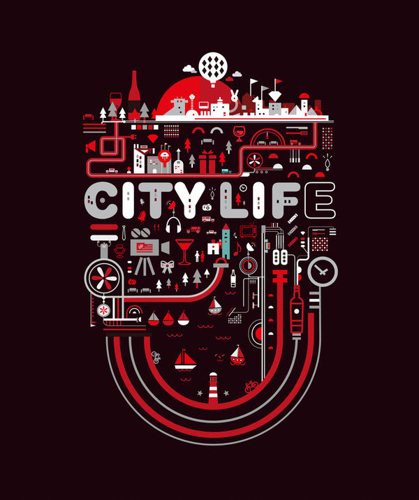 City Life Illustration by Petros Afshar