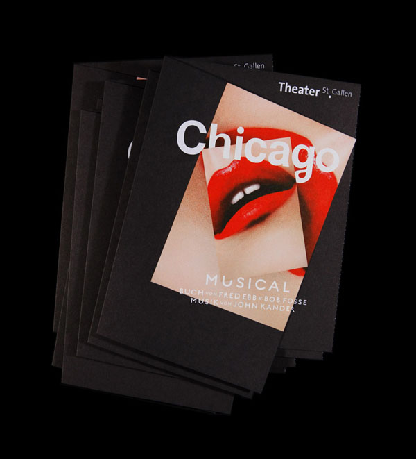 Invitation Design by Bureau Collective for Chicago Musical at Theater St.Gallen