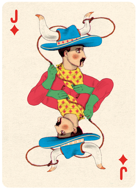 Jack Diamonds Playing Card Illustration by Jonathan Burton