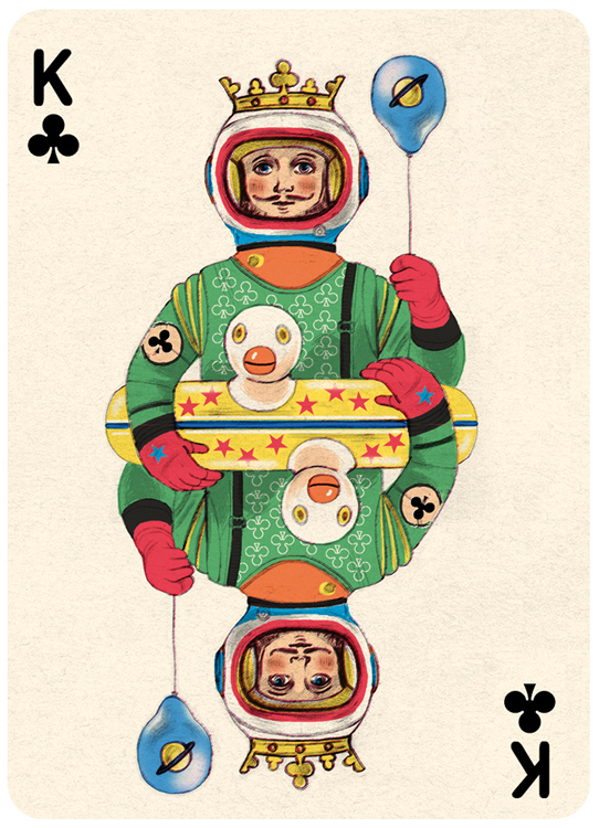 King Clubs Playing Card Illustration by Jonathan Burton