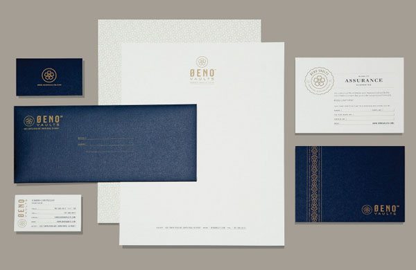 Oeno Vaults Stationery Design by Tractorbeam