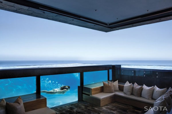 Glass Pool of the St Leon 10 in Bantry Bay, Cape Town by SAOTA and Antoni Associates