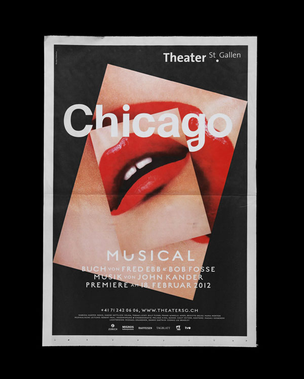 Poster Design by Bureau Collective for Chicago Musical at Theater St.Gallen