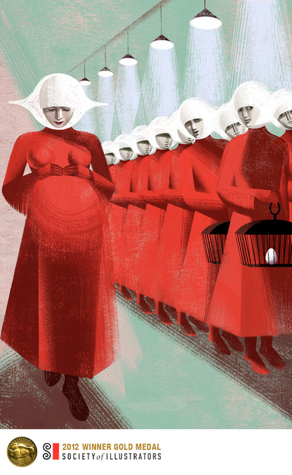Pregnant - Award Winning Illustration by Balbusso Sisters for The Handmaid's Tale by Margaret Atwood