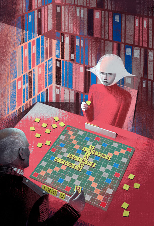 Scrabble - Illustration by Balbusso Sisters for The Handmaid's Tale by Margaret Atwood