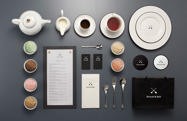 Shovel and Bell gelateria and cafe brand identity by Manic Design