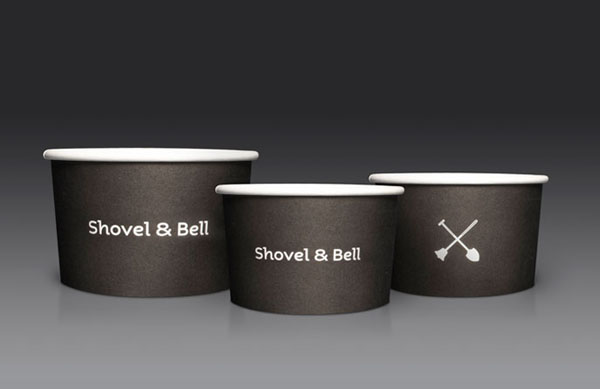 Shovel and Bell gelateria and cafe cups by Manic Design