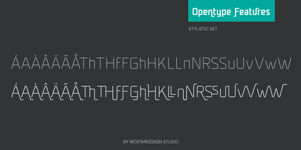 UNicod Sans Opentype Features - Stylisitc Set - Font Design by Mostardesign Studio