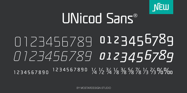 Unicod Sans - Numbers - Font Design by Mostardesign Studio
