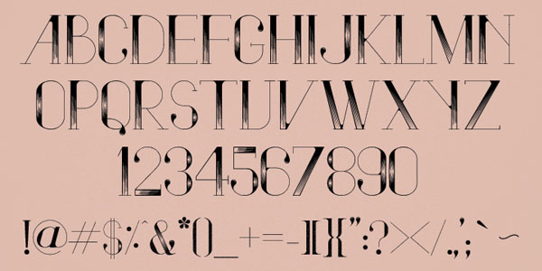 This is a typeface I have been working on, Vintage and decorative.  Vindeco.  The numbering and special...