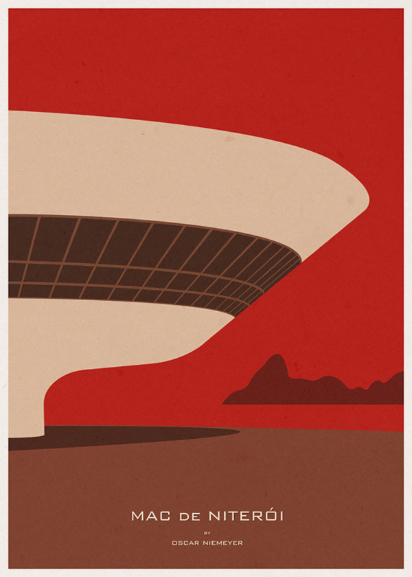 ARCHITECTURE - Brazil - Mac de Niterói - Poster Illustration by André Chiote